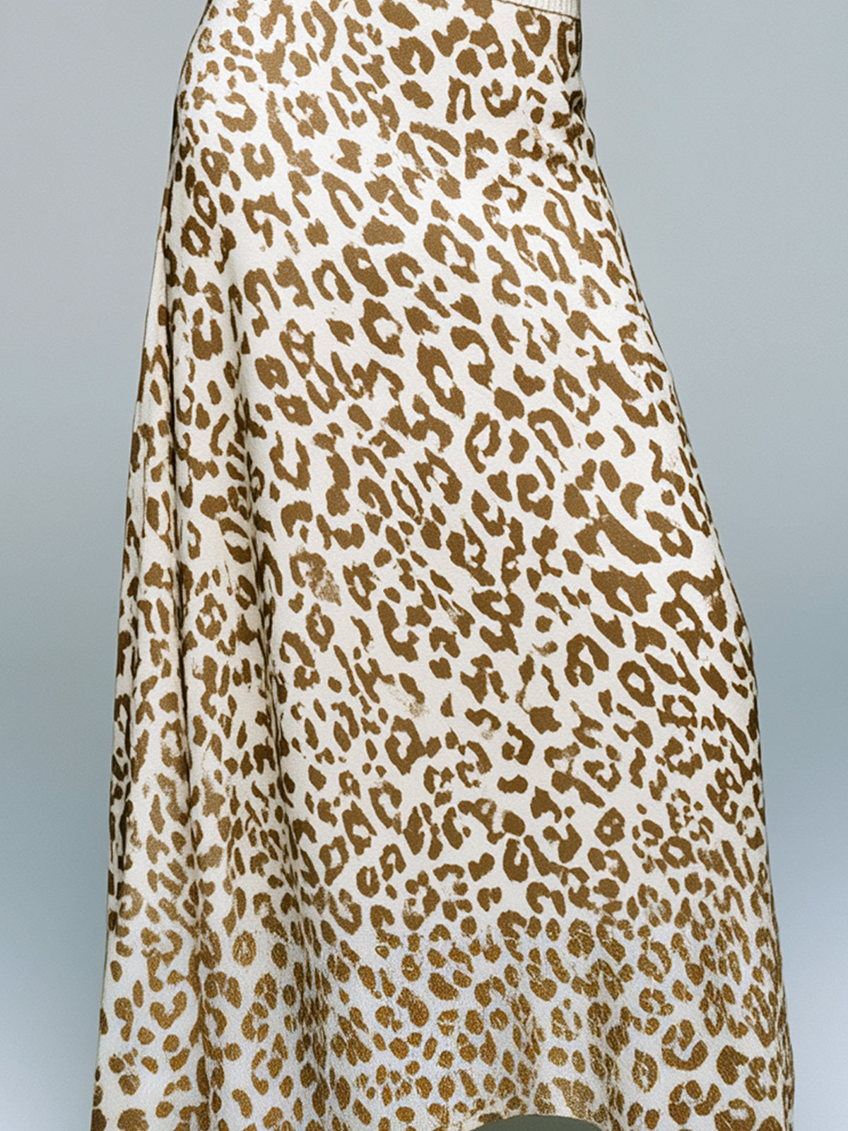 ElevenOra Chic Vintage Leopard Jacquard V-Neck Slim-Fit Long-sleeve Sweater Elastic Waist Maxi Skirt Knit Two-piece Set